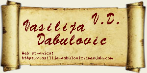 Vasilija Dabulović vizit kartica